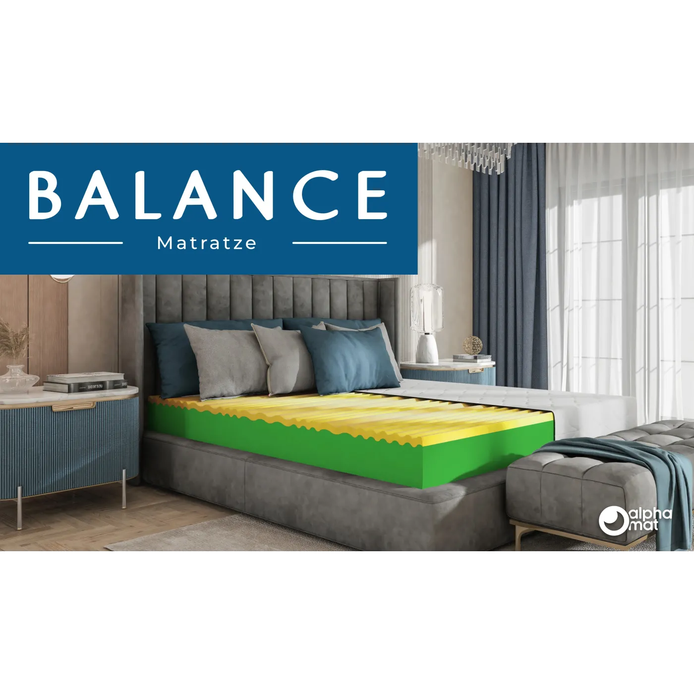 Matratze BALANCE 80x200 cm, 90x200 cm, 120x200 cm, 140x200 cm, 160x200 cm, 180x200 cm Schaumstoffmatratze